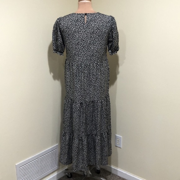 Francesca’s Collection Midi Dress Size Medium Black Leopard Animal Print - Picture 5 of 8